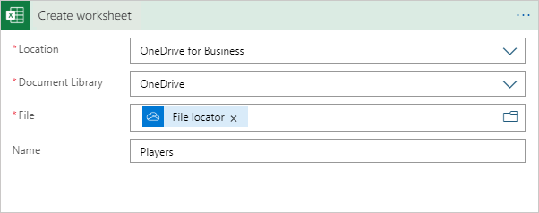 Create worksheet configuration