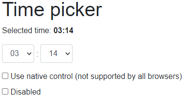 Time picker - original controls
