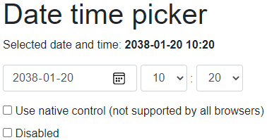 Date time picker - original controls
